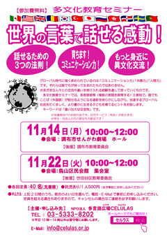 多文化教育セミナーチラシ　表
