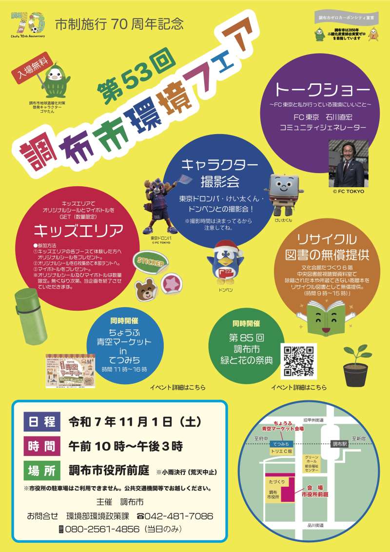 市制施行70周年記念 第53回(令和7年度)調布市環境フェア画像