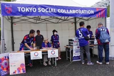 TSCブースでフードドライブ＆ブックドライブ@味スタ